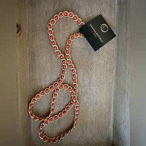 Banana Republic Vibrant Red/Orange and Gold Necklace